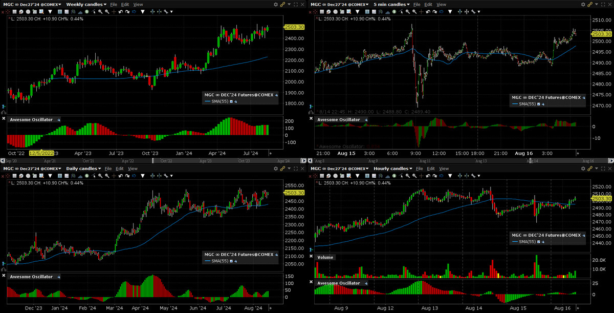 MGC Gold Futures 2024 08 16